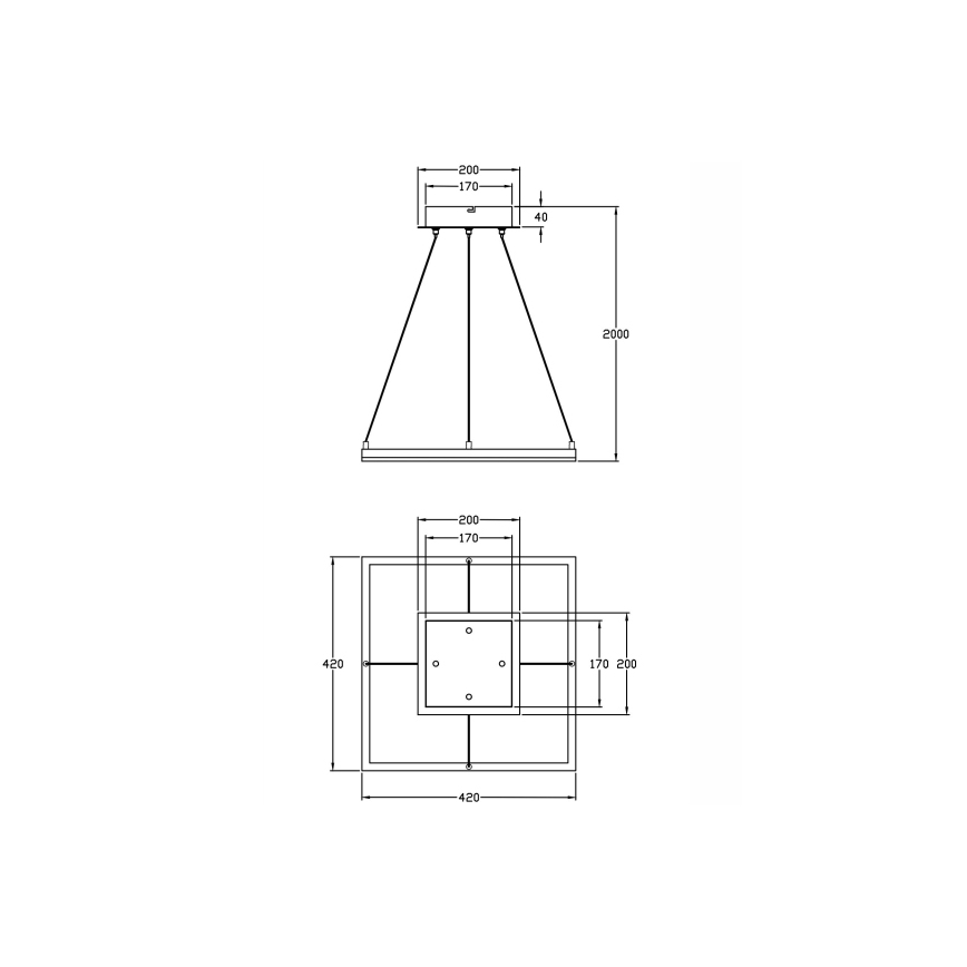 Fabas Luce 3394-40-282 - Lámpara de araña LED regulable BARD LED/39W/230V antracita