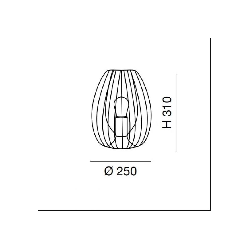 Fabas Luce 3677-34-225 - Lámpara de mesa CAMP 1xE27/40W/230V dorado