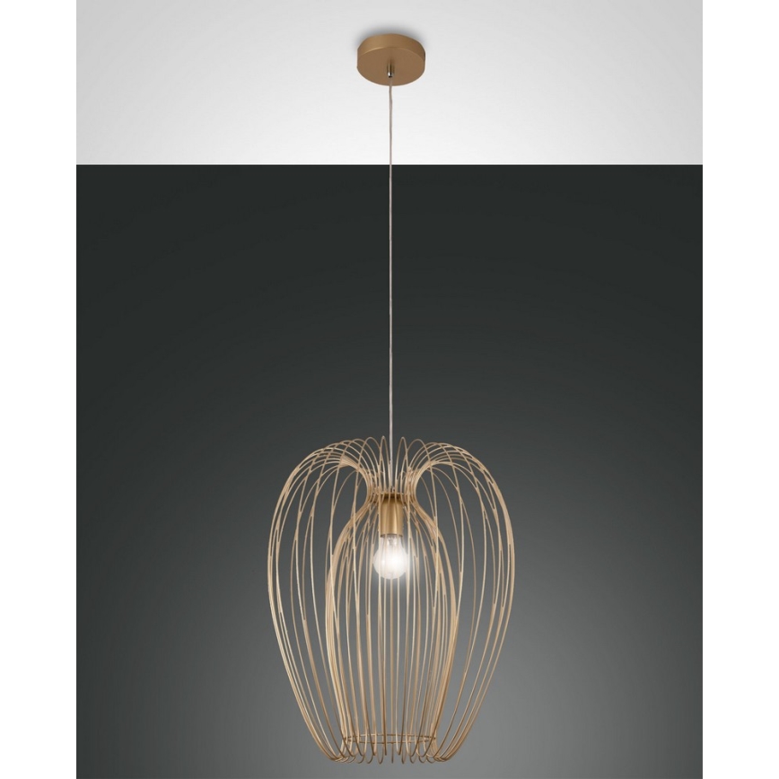 Fabas Luce 3677-45-225 - Lámpara colgante CAMP 1xE27/40W/230V dorado
