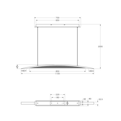 Fabas Luce 3697-40-102 - Lámpara de araña LED regulable CORDOBA LED/36W/230V blanco/madera