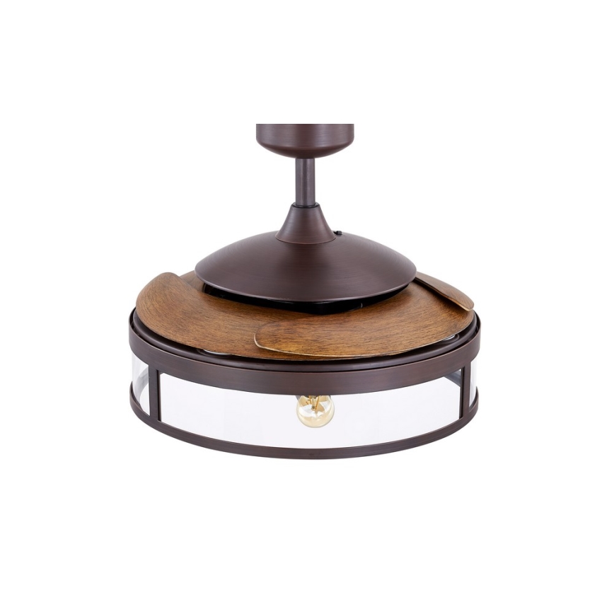 FANAWAY 212925 - Ventilador de techo LED CLASSIC 3xE27/4W/230V marrón + mando a distancia