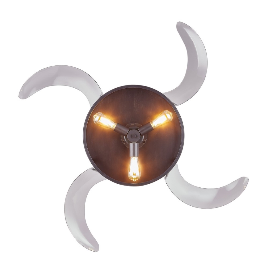 FANAWAY 212927 - Ventilador de techo LED CLASSIC 3xE27/4W/230V negro + control remoto