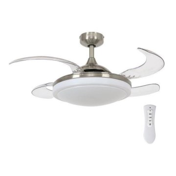 FANAWAY 212982 - Ventilador de techo EVORA 2xE27/20W/230V cromo brillante + control remoto