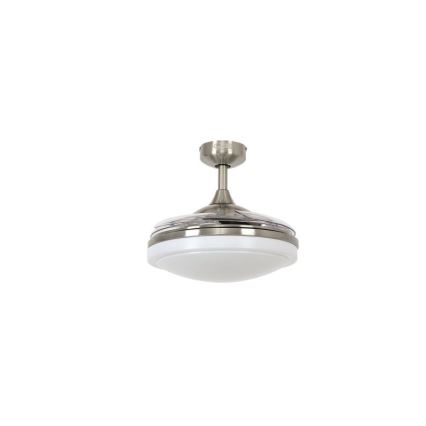 FANAWAY 212982 - Ventilador de techo EVORA 2xE27/20W/230V cromo brillante + control remoto