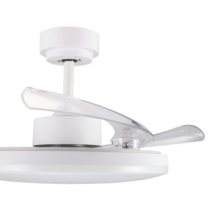FANAWAY 21612949 - Ventilador de techo LED regulable STROLL LED/30W/230V 2700/3500/5000K diá. 106 cm blanco/transparente + control remoto