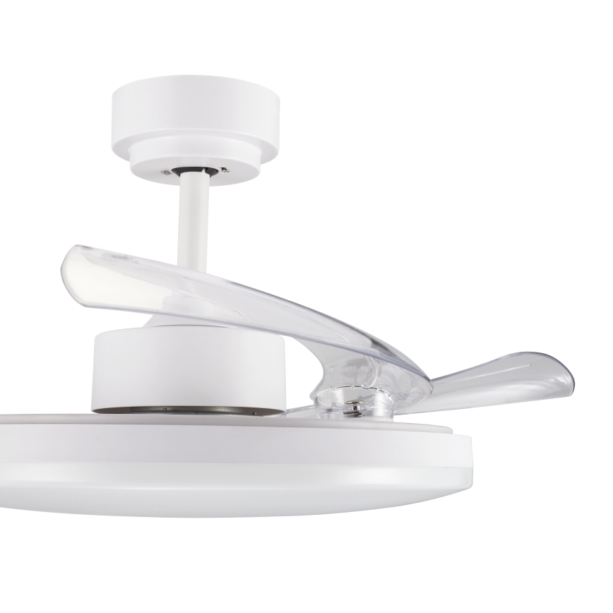 FANAWAY 21612949 - Ventilador de techo LED regulable STROLL LED/30W/230V 2700/3500/5000K diá. 106 cm blanco/transparente + control remoto
