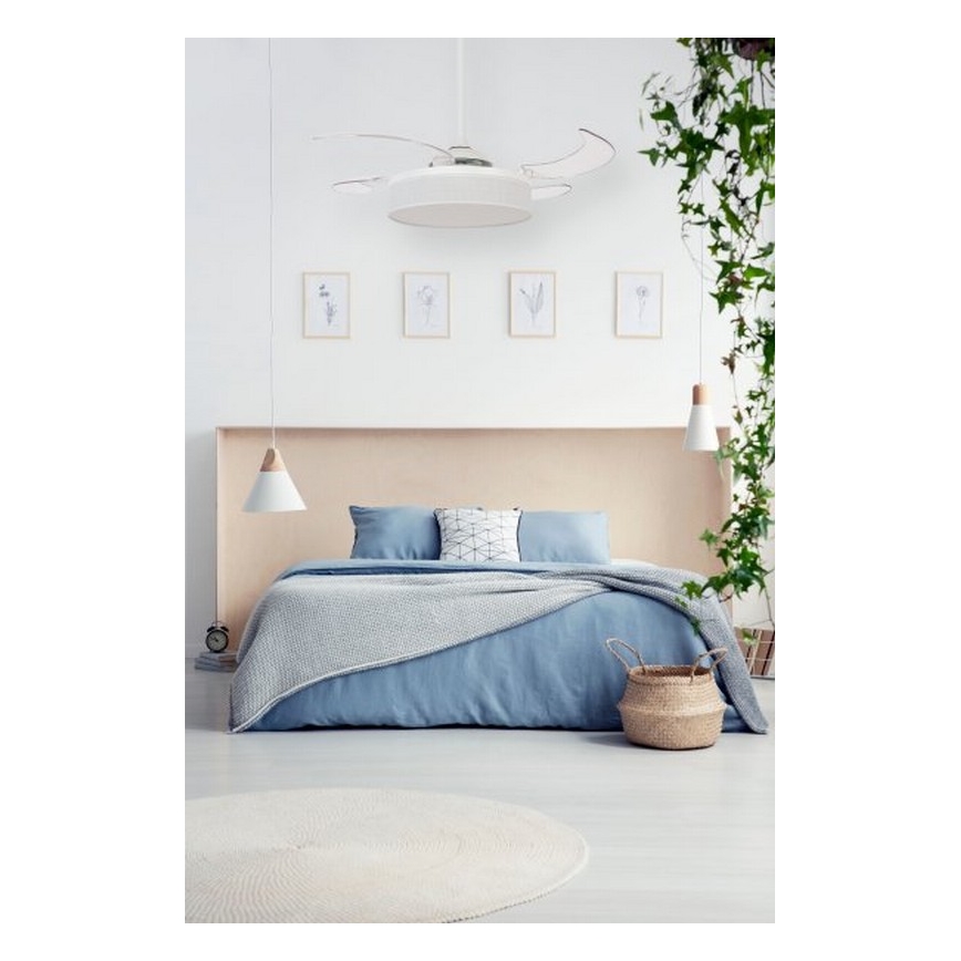 FANAWAY 511030 - Ventilador de techo LED FRASER 3xE27/20W/230V blanco + mando a distancia