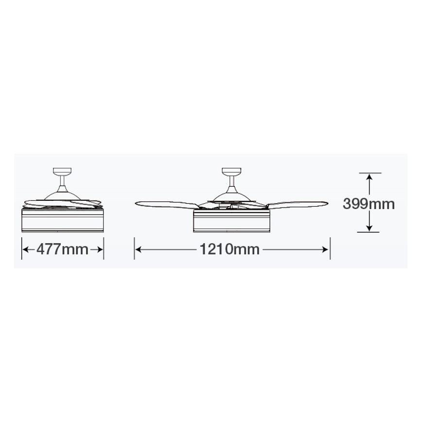 FANAWAY 511030 - Ventilador de techo LED FRASER 3xE27/20W/230V blanco + mando a distancia