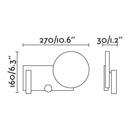 FARO 20065 - Aplique LED regulable KLEE LED/10W/230V + LED/3W derecho