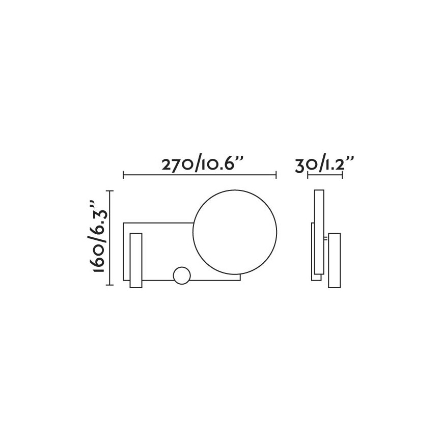 FARO 20065 - Aplique LED regulable KLEE LED/10W/230V + LED/3W derecho
