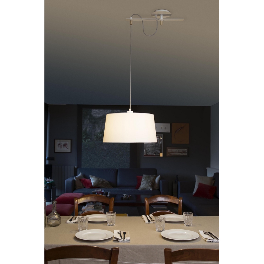 FARO 28394 - Lámpara de araña de cable FUSTA 1xE27/20W/230V blanco