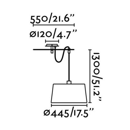 FARO 28394 - Lámpara de araña de cable FUSTA 1xE27/20W/230V blanco