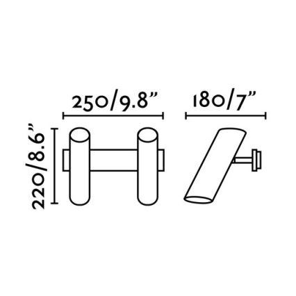 FARO 29876 - Foco de pared LINK 2xGU10/11W/230V negro