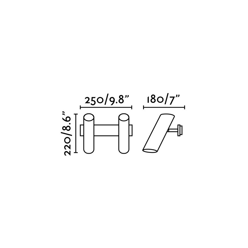 FARO 29876 - Foco de pared LINK 2xGU10/11W/230V negro