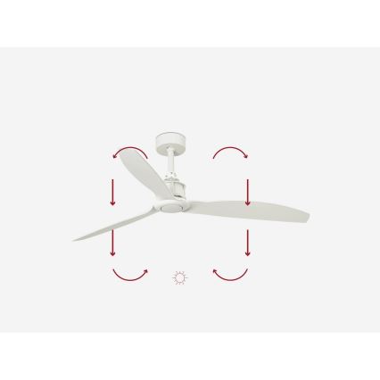 FARO 32101WP - Ventilador de techo JUST FAN M blanco diá. 128 cm SMART + control remoto
