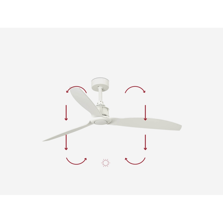 FARO 32101WP - Ventilador de techo JUST FAN M blanco diá. 128 cm SMART + control remoto