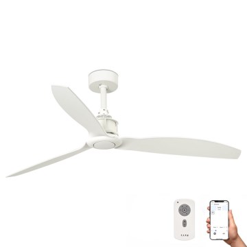 FARO 32101WP - Ventilador de techo JUST FAN M blanco diá. 128 cm SMART + control remoto