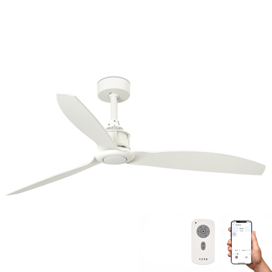 FARO 32101WP - Ventilador de techo JUST FAN M blanco diá. 128 cm SMART + control remoto