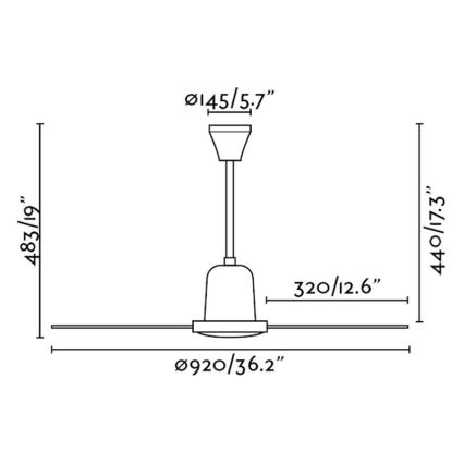 FARO 33011 - Ventilador de techo MINI INDUS
