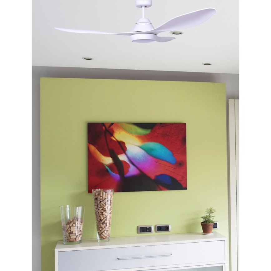 FARO 33346 - Ventilador de techo LED POLARIS LED/18W/230V blanco d. 132 cm + mando a distancia