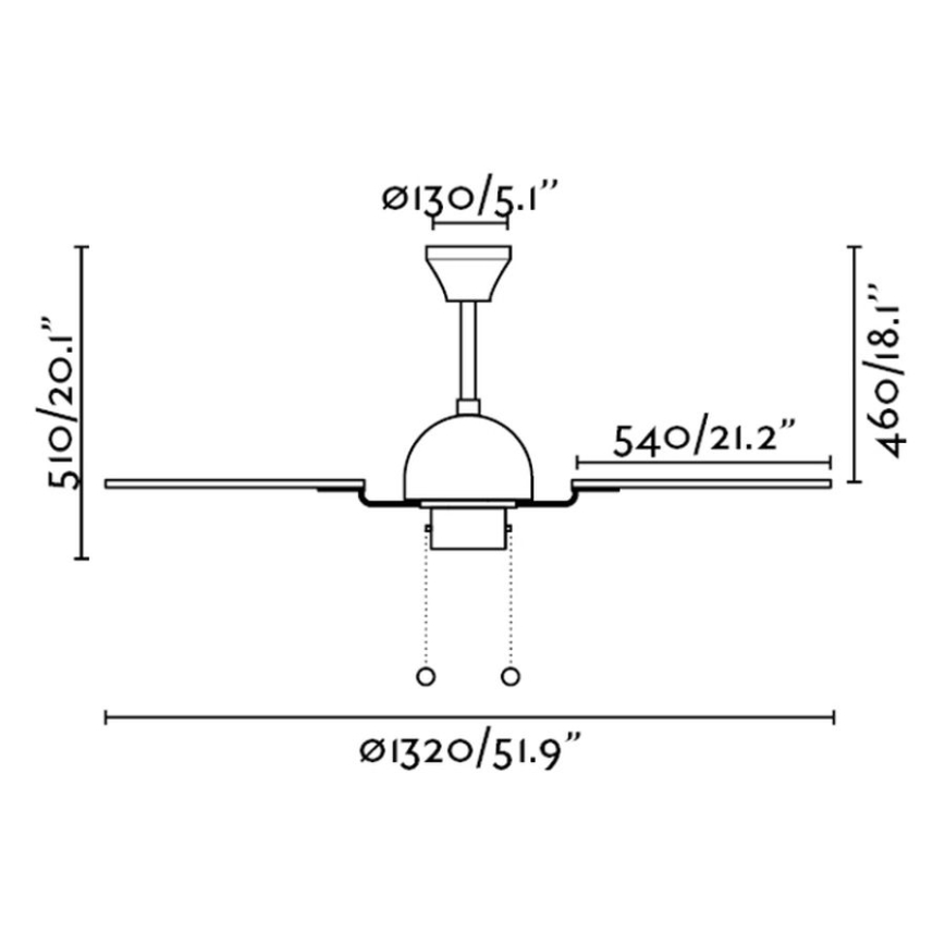 FARO 33352 - Ventilador de techo CUBA Ø 132 cm