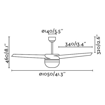 FARO 33415 - Ventilador de techo EASY 2xE27/15W/230V