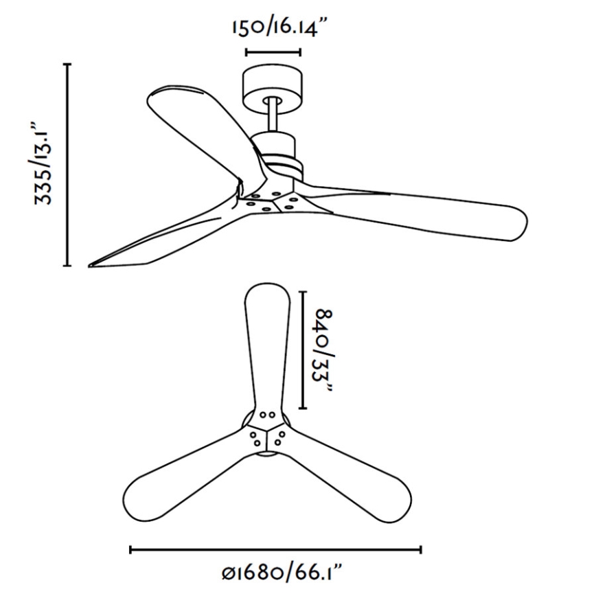FARO 33464 - Ventilador de techo LANTAU
