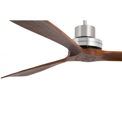 FARO 33464DC - Ventilador de techo LANTAU XL marrón/cromo d.168 cm + control remoto