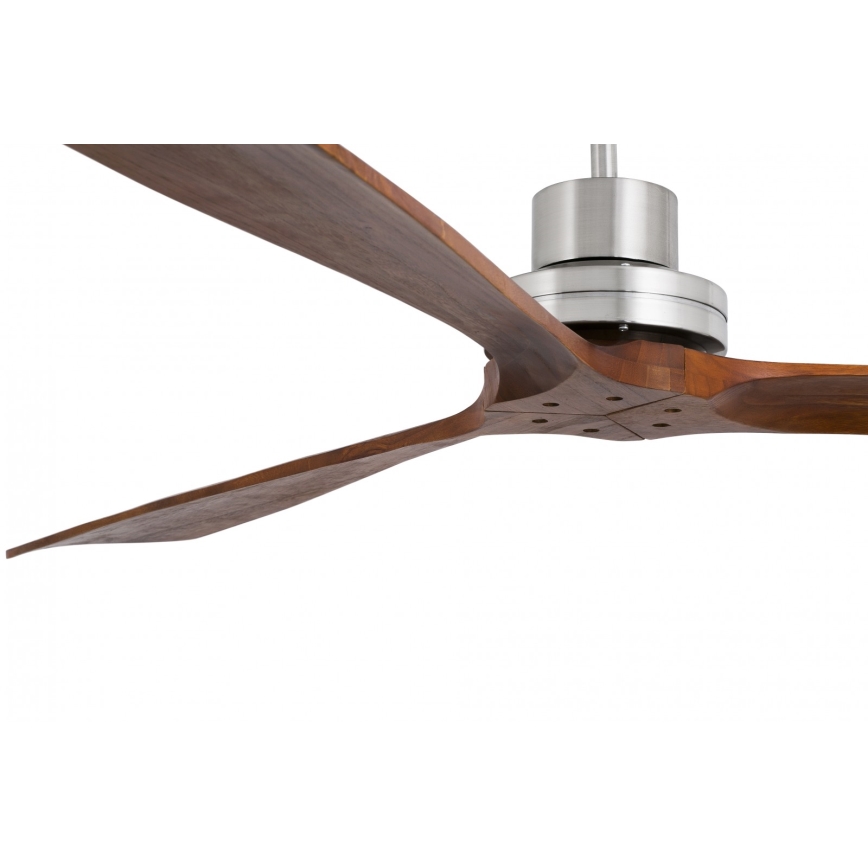 FARO 33464DC - Ventilador de techo LANTAU XL marrón/cromo d.168 cm + control remoto