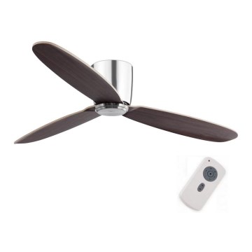 FARO 33472N - Ventilador de techo NIAS cromo mate/marrón diá. 132 cm + control remoto