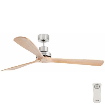 FARO 33504DC - Ventilador de techo LANTAU XL pino/cromo + mando a distancia