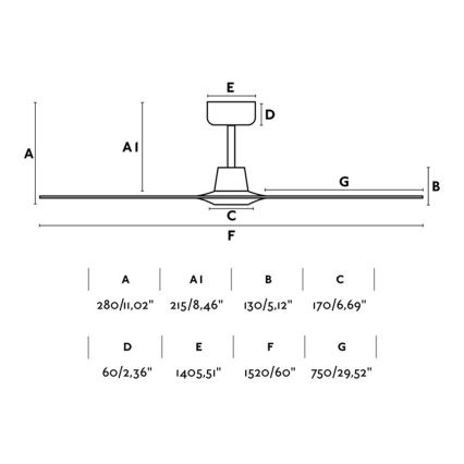FARO 33511 - Ventilador de techo MOREA d. 152cm + control remoto