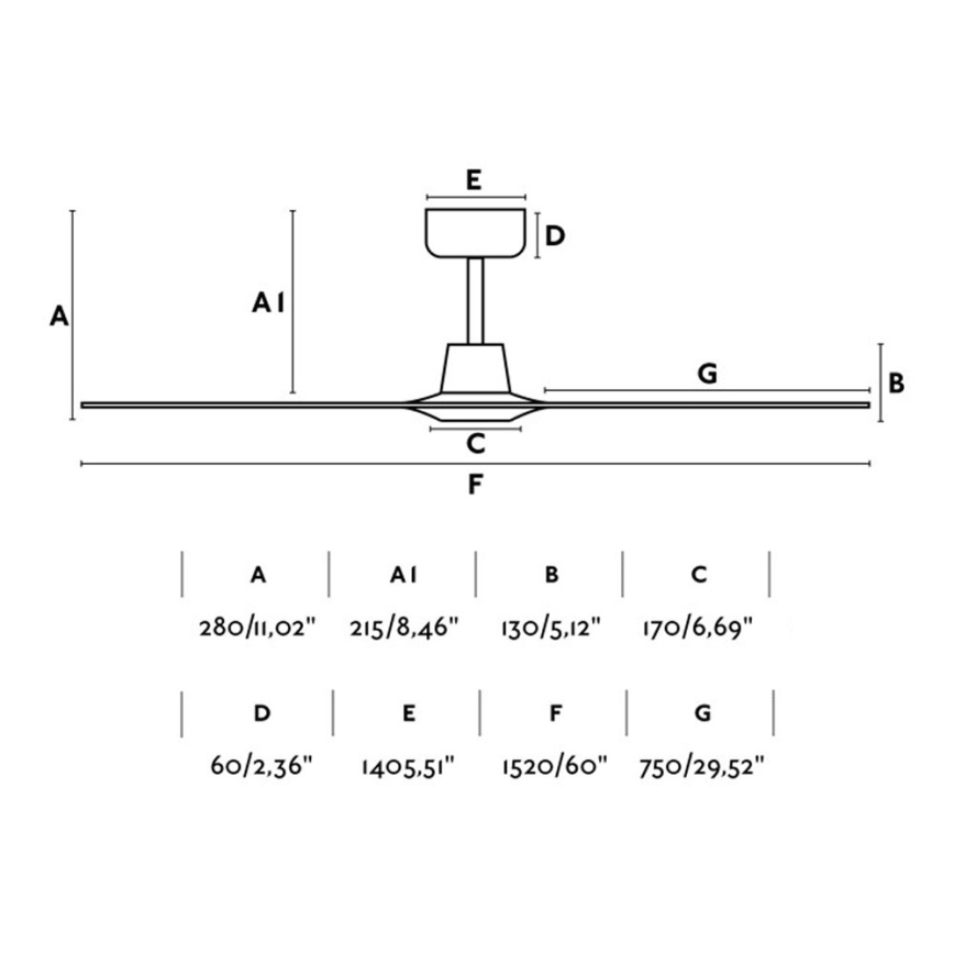 FARO 33511 - Ventilador de techo MOREA d. 152cm + control remoto