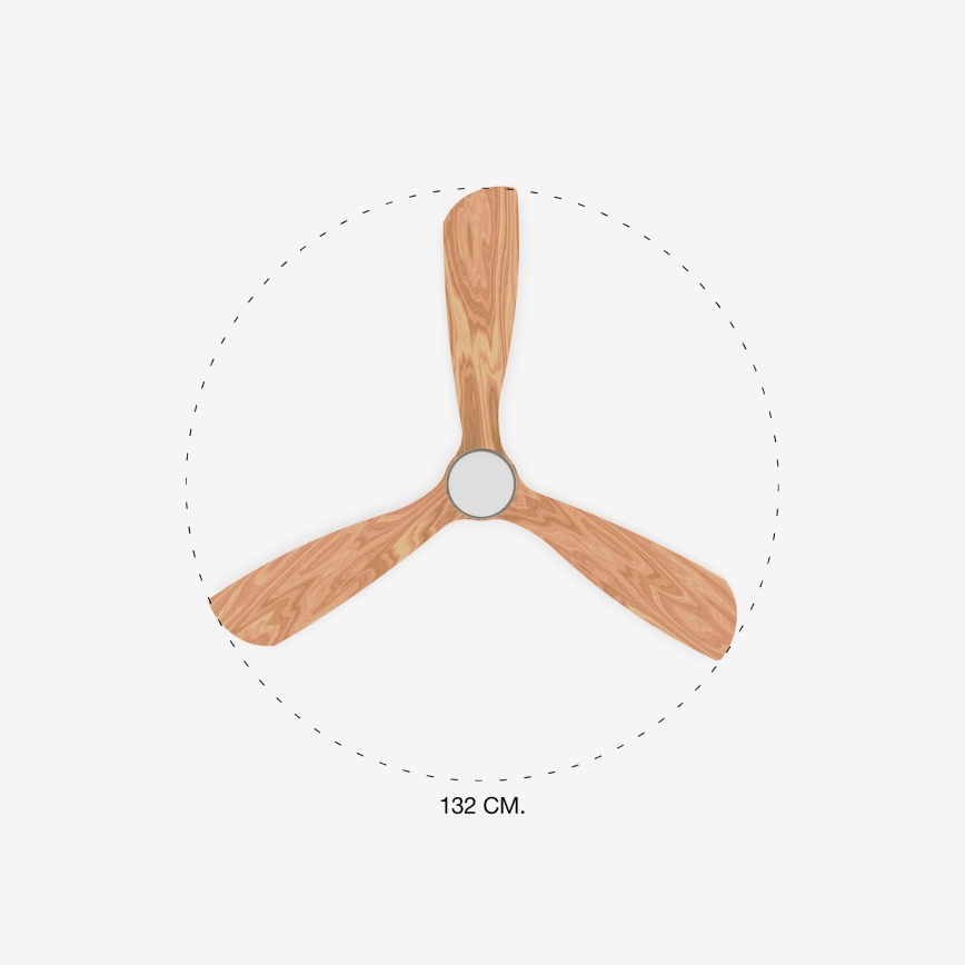 FARO 33560DC - Ventilador de techo LED LANTAU LED/15W/230V madera/cromo Ø 132 cm + control remoto