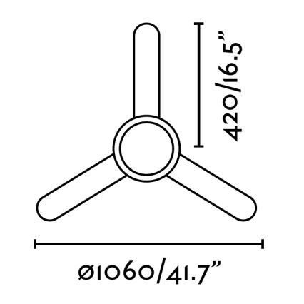 FARO 33602 - Ventilador de techo FEROE 2xE14/40W/230V
