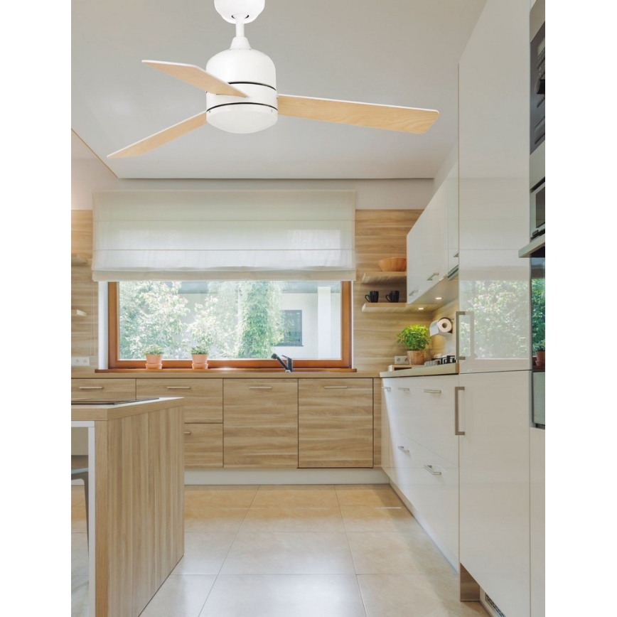 FARO 33610 - Ventilador de techo OBOE blanco/marrón