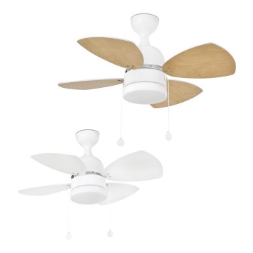 FARO 33704 - Ventilador de techo MEDITERRÁNEO 1xE14/8W/230V blanco/marrón