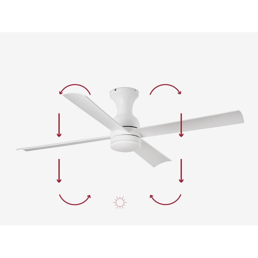 FARO 33756 - Ventilador de techo LED FRASER LED/16W/230V blanco d. 120 cm + control remoto