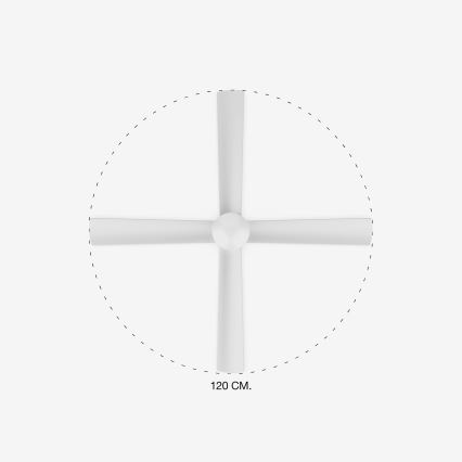 FARO 33756 - Ventilador de techo LED FRASER LED/16W/230V blanco d. 120 cm + control remoto