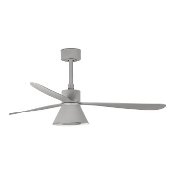 FARO 33762WT-24 - Ventilador de techo LED regulable AMELIA L CONE LED/20W/230V 2700/3500/5000K gris diá. 132 cm Wi-Fi Tuya + control remoto