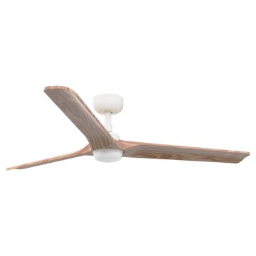 FARO 33810-1TW - Ventilador de techo LED regulable HEYWOOD L LED/10W/230V 2700/4000/6000K madera/blanco diá. 132 cm + control remoto