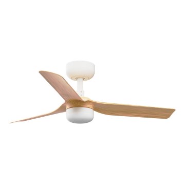 FARO 33821WT-1TW - Ventilador de techo LED regulable MINI PUNT S LED/10W/230V 2700/4000/6000K marrón/blanco diá. 90 cm Wi-Fi Tuya + control remoto