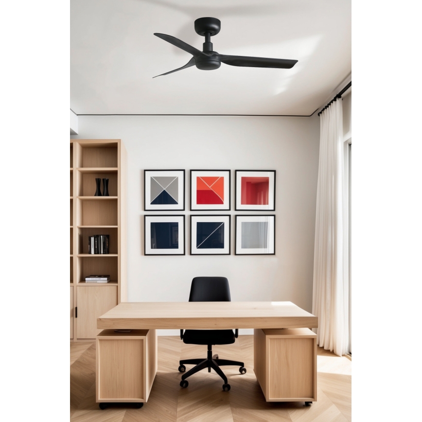 FARO 33822WP - Ventilador de techo MINI PUNT S negro d. 90 cm SMART + control remoto