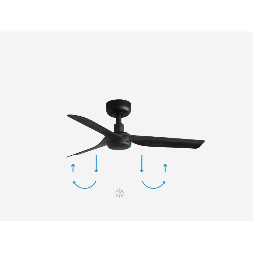 FARO 33822WP - Ventilador de techo MINI PUNT S negro d. 90 cm SMART + control remoto