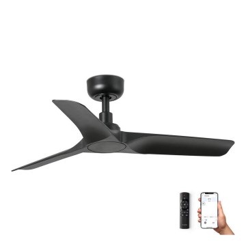 FARO 33825WP - Ventilador de techo HEY S negro diá. 90 cm SMART + control remoto