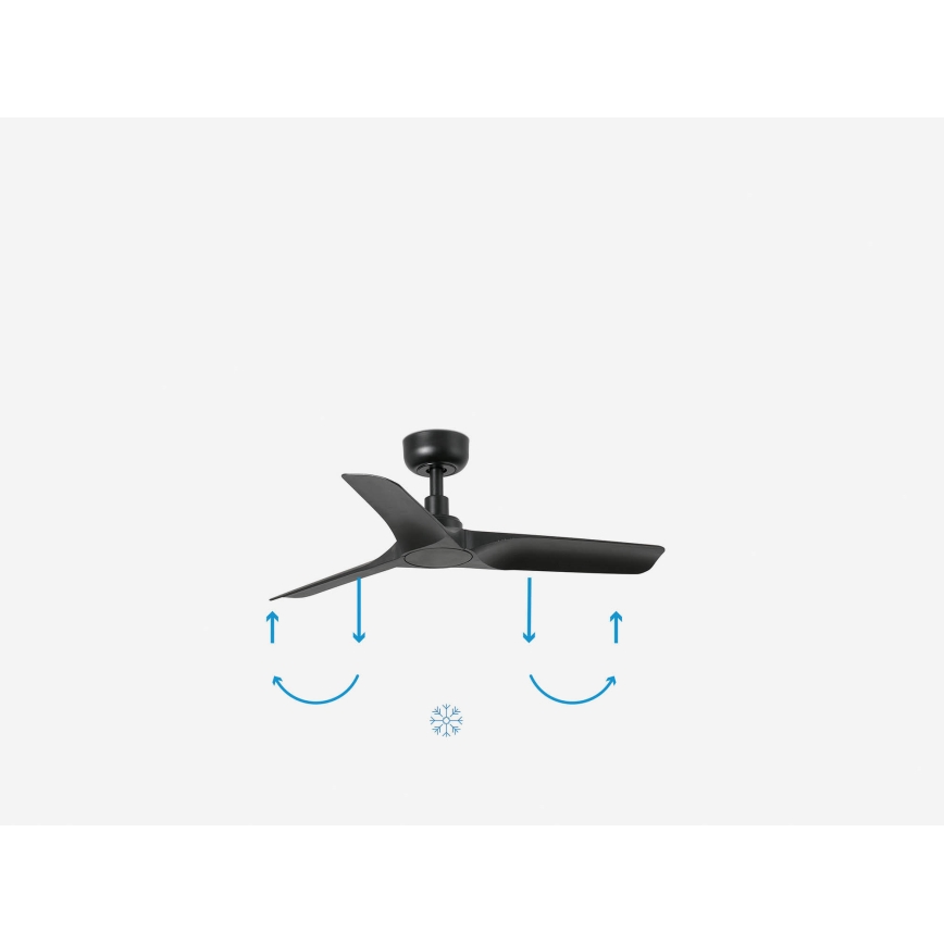 FARO 33825WP - Ventilador de techo HEY S negro diá. 90 cm SMART + control remoto