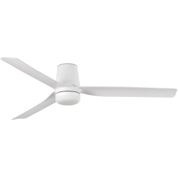 FARO 33828WT-1TW - Ventilador de techo LED regulable PUNT TUB M LED/18W/230V 3000/4200/6500K blanco diá. 132 cm Wi-Fi Tuya + control remoto