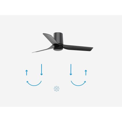 FARO 33834 - Ventilador de techo MINI PUNT TUB S negro diá. 90 cm + control remoto