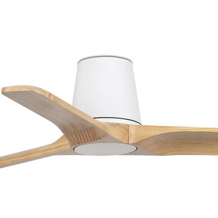FARO 33836WT - Ventilador de techo HEYWOOD TUB S pino/blanco diá. 90 cm Wi-Fi Tuya + control remoto