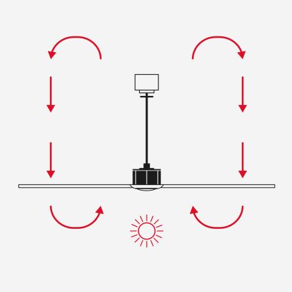 FARO 33837WT - Ventilador de techo HEYWOOD TUB S pino/negro diá. 90 cm Wi-Fi Tuya + control remoto